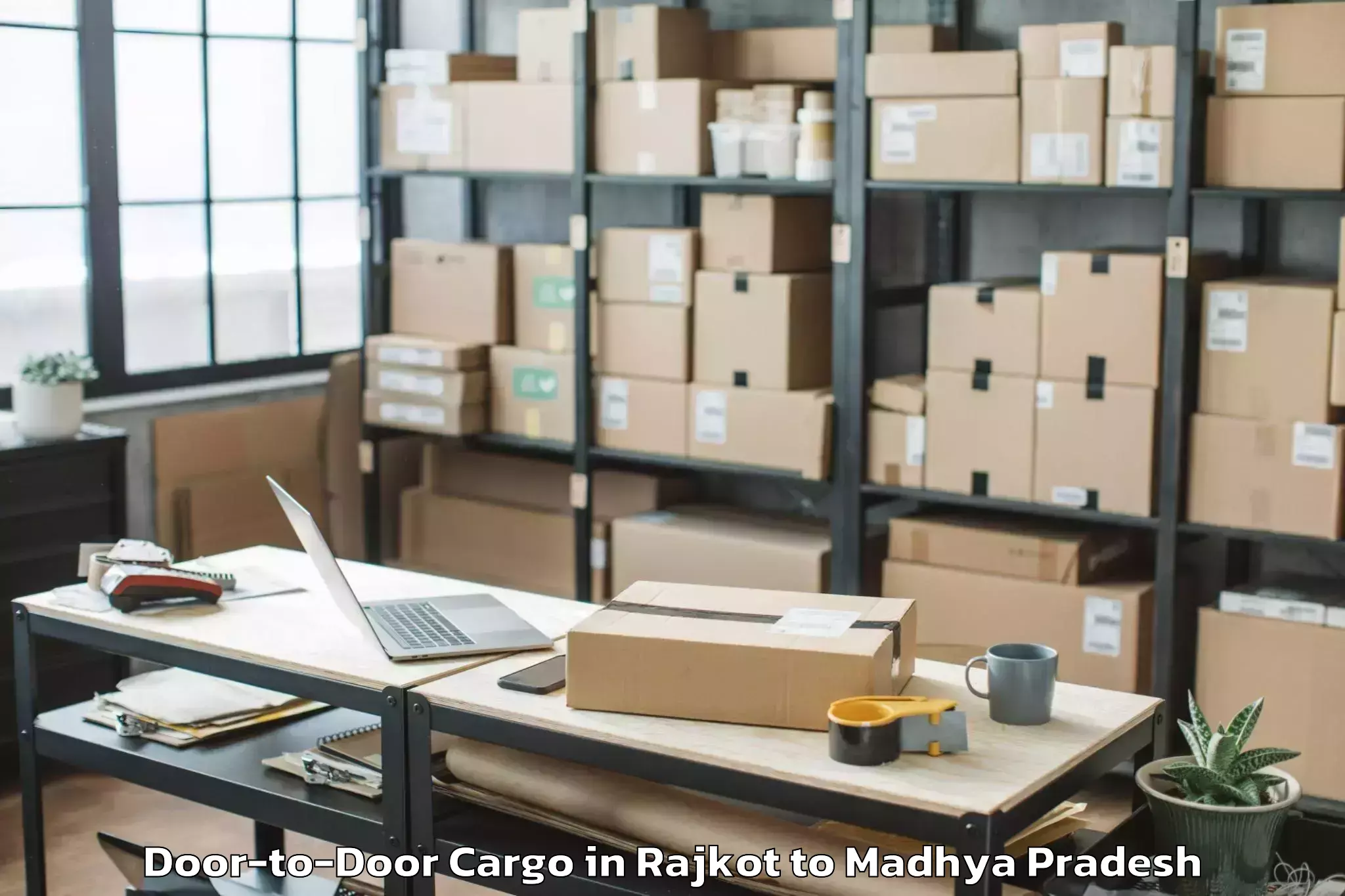 Book Rajkot to Mhow Door To Door Cargo Online